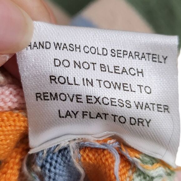 Modcloth Sweater Womens 1X Green Striped Knit V-Neck Pullover 3/4 Sleeve Cotton - Picture 5 of 9